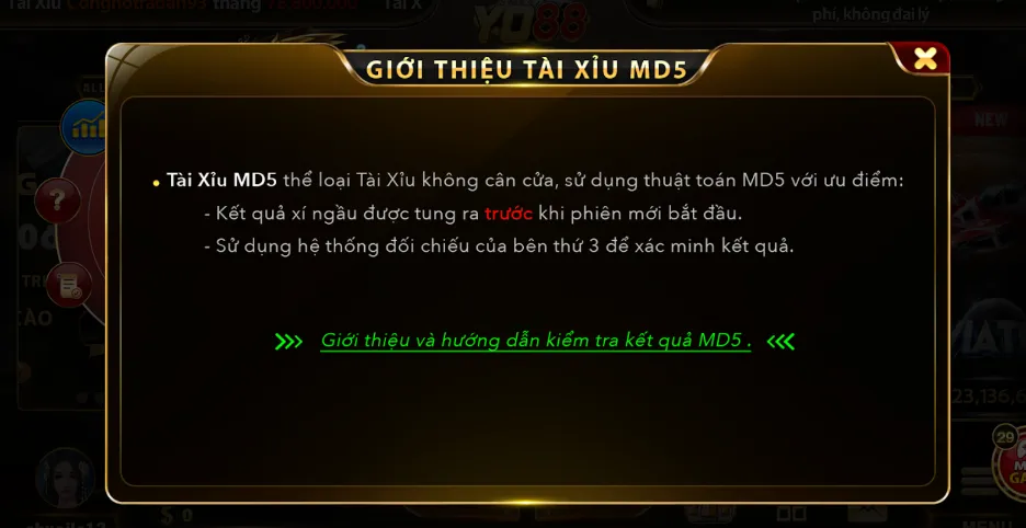 Tài Xỉu MD5 Yo88 được hiểu thế nào