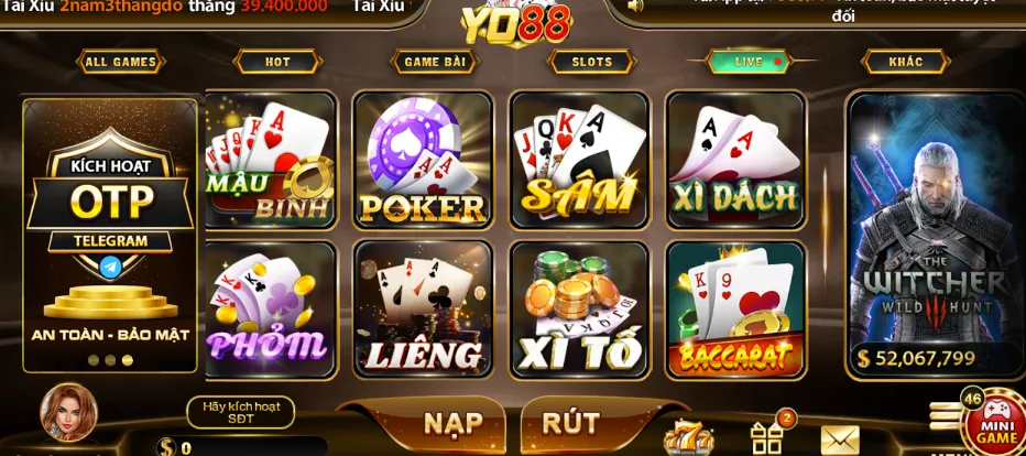 Tận hưởng nét thú vị đến từ game bài Sâm Yo88 hàng đầu