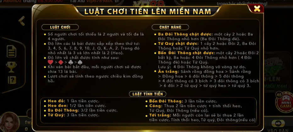 Cập nhật luật chơi thú vị từ Tiến Lên Miền Nam